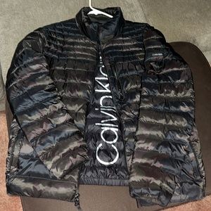 Calvin Klein camo bubble jacket